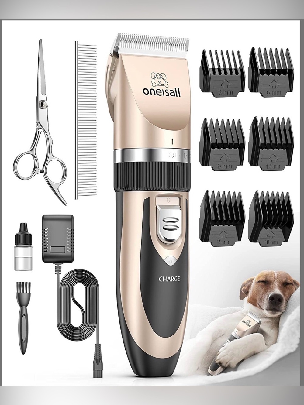 Oneisall Dog Clippers Low Noise, Dog Grooming Kit